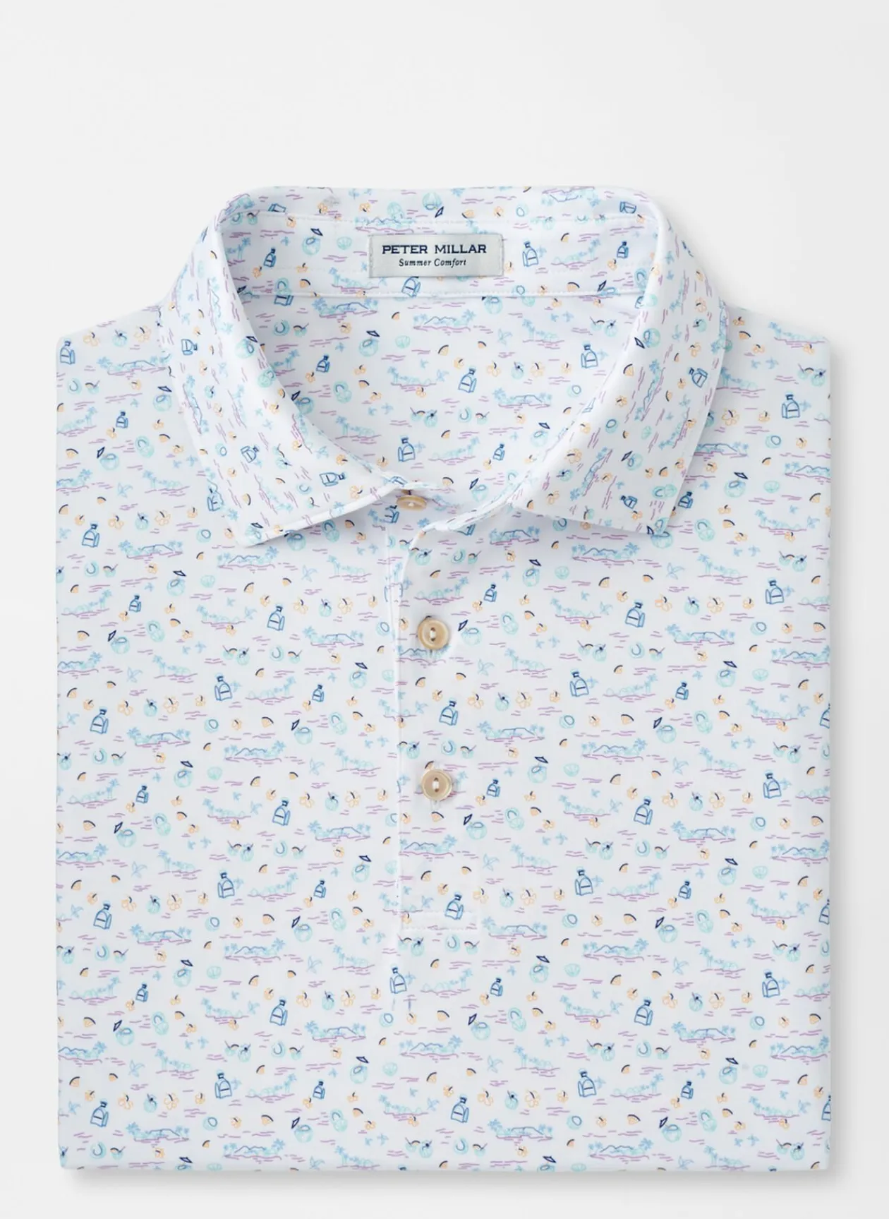 Peter Millar Sun Protection Apparel|5 O'Clock In Fiji Performance Jersey Polo