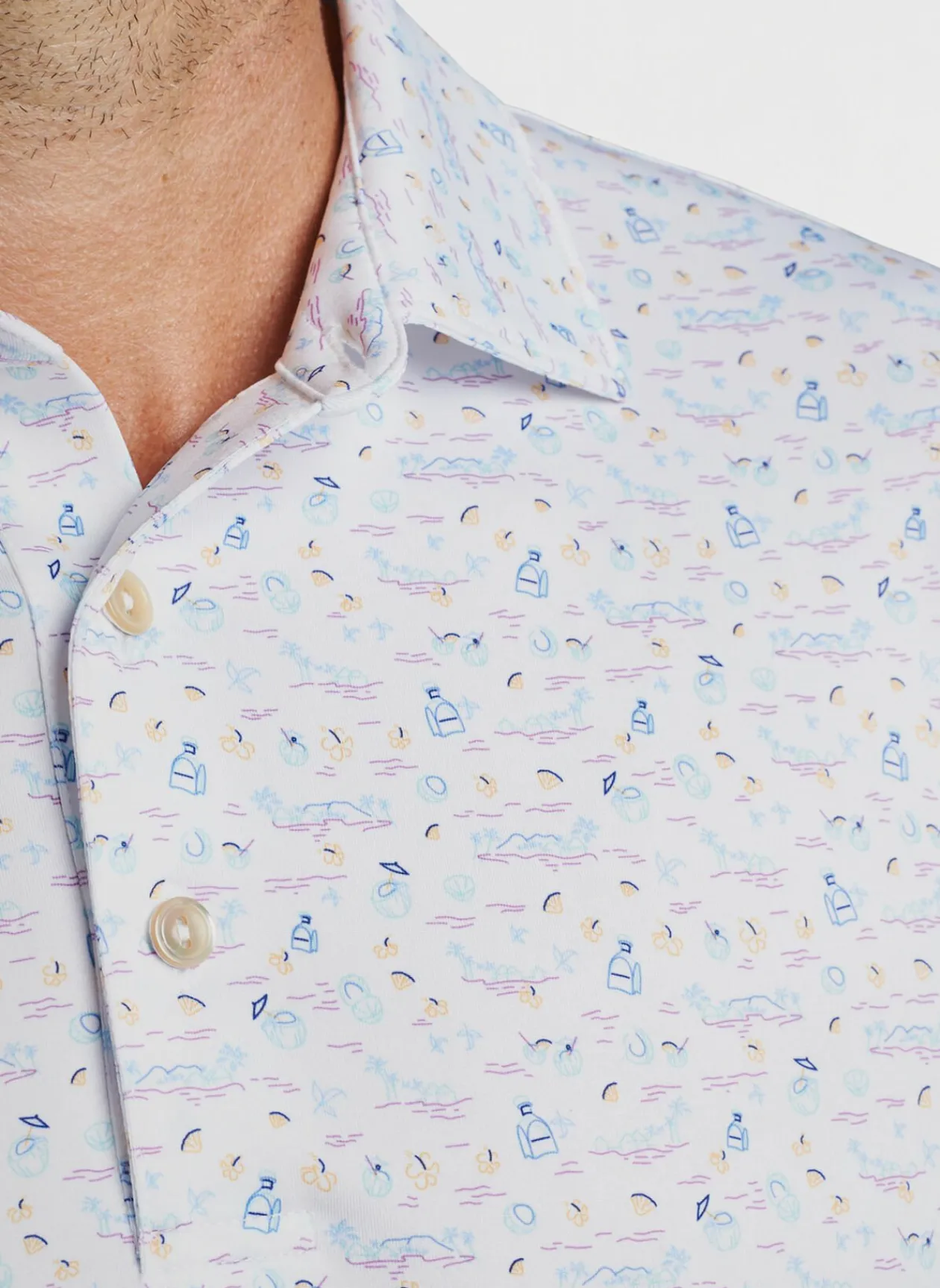 Peter Millar Sun Protection Apparel|5 O'Clock In Fiji Performance Jersey Polo