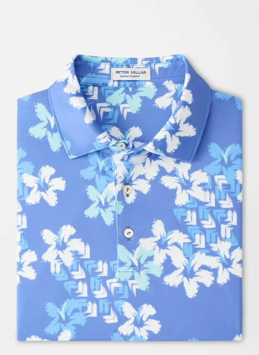 Peter Millar Sun Protection Apparel|Abstract Floral Performance Jersey Polo