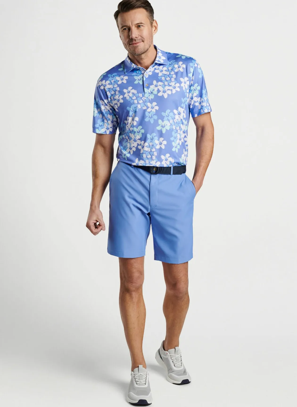 Peter Millar Sun Protection Apparel|Abstract Floral Performance Jersey Polo