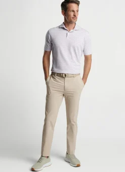 Peter Millar Polos|Albatross Stripe Cotton Blend Pique Polo