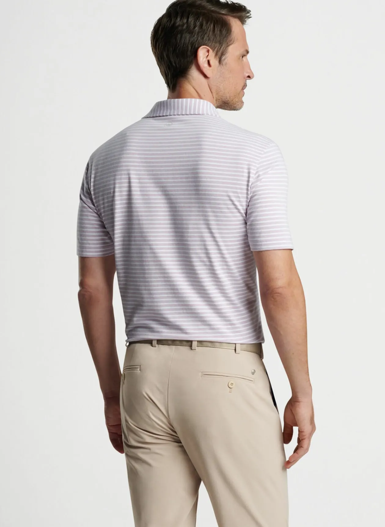 Peter Millar Polos|Albatross Stripe Cotton Blend Pique Polo