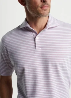 Peter Millar Polos|Albatross Stripe Cotton Blend Pique Polo