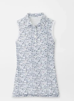 Peter Millar Polos & Shirts|Banded Sport Mesh Birdie Print Sleeveless Button Polo