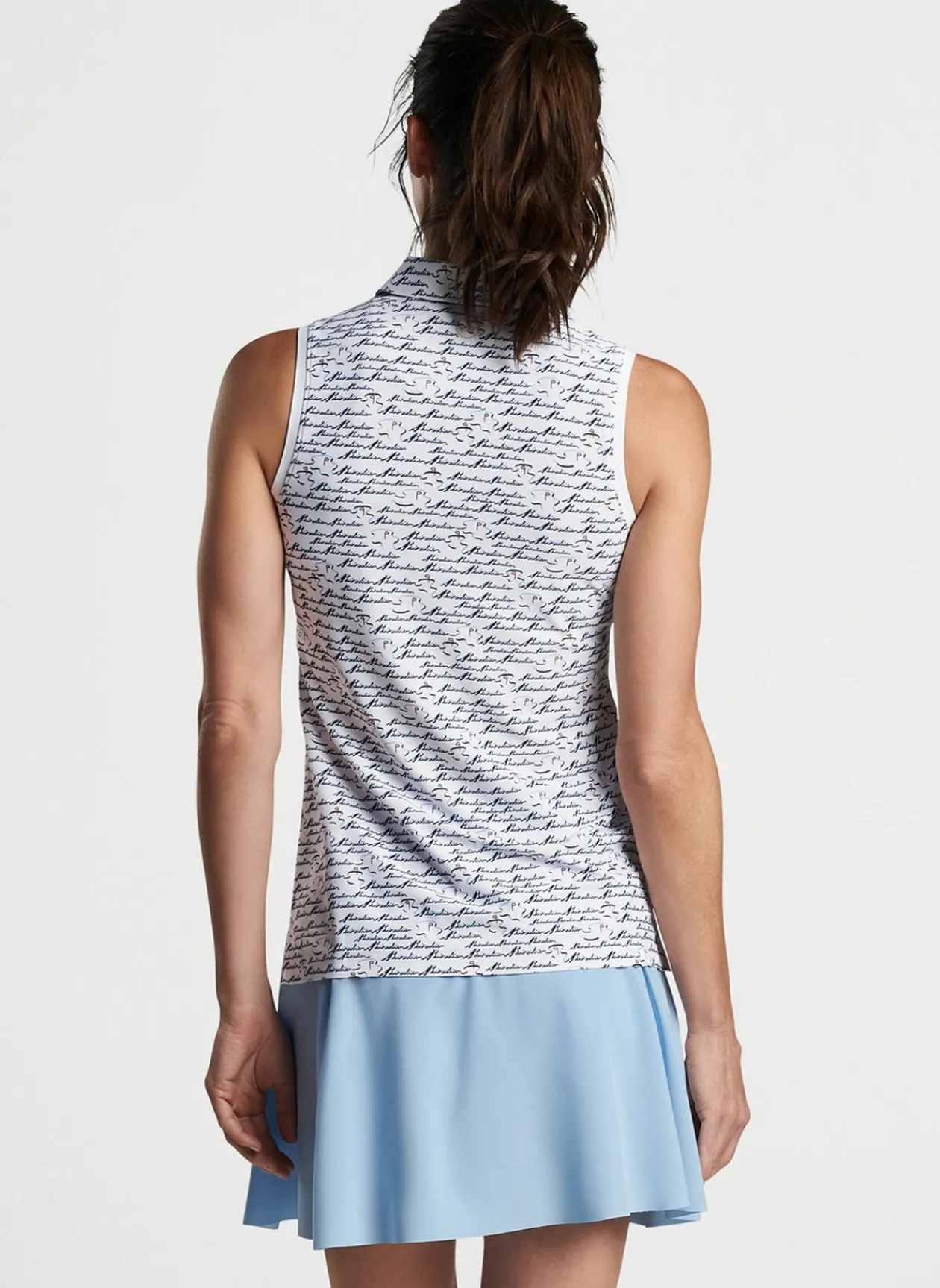 Peter Millar Polos & Shirts|Banded Sport Mesh Birdie Print Sleeveless Button Polo