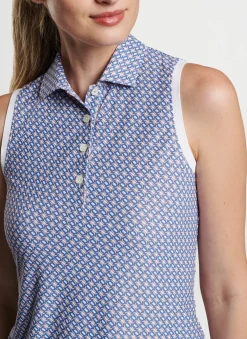 Peter Millar Polos & Shirts|Banded Sport Mesh Links Print Sleeveless Button Polo