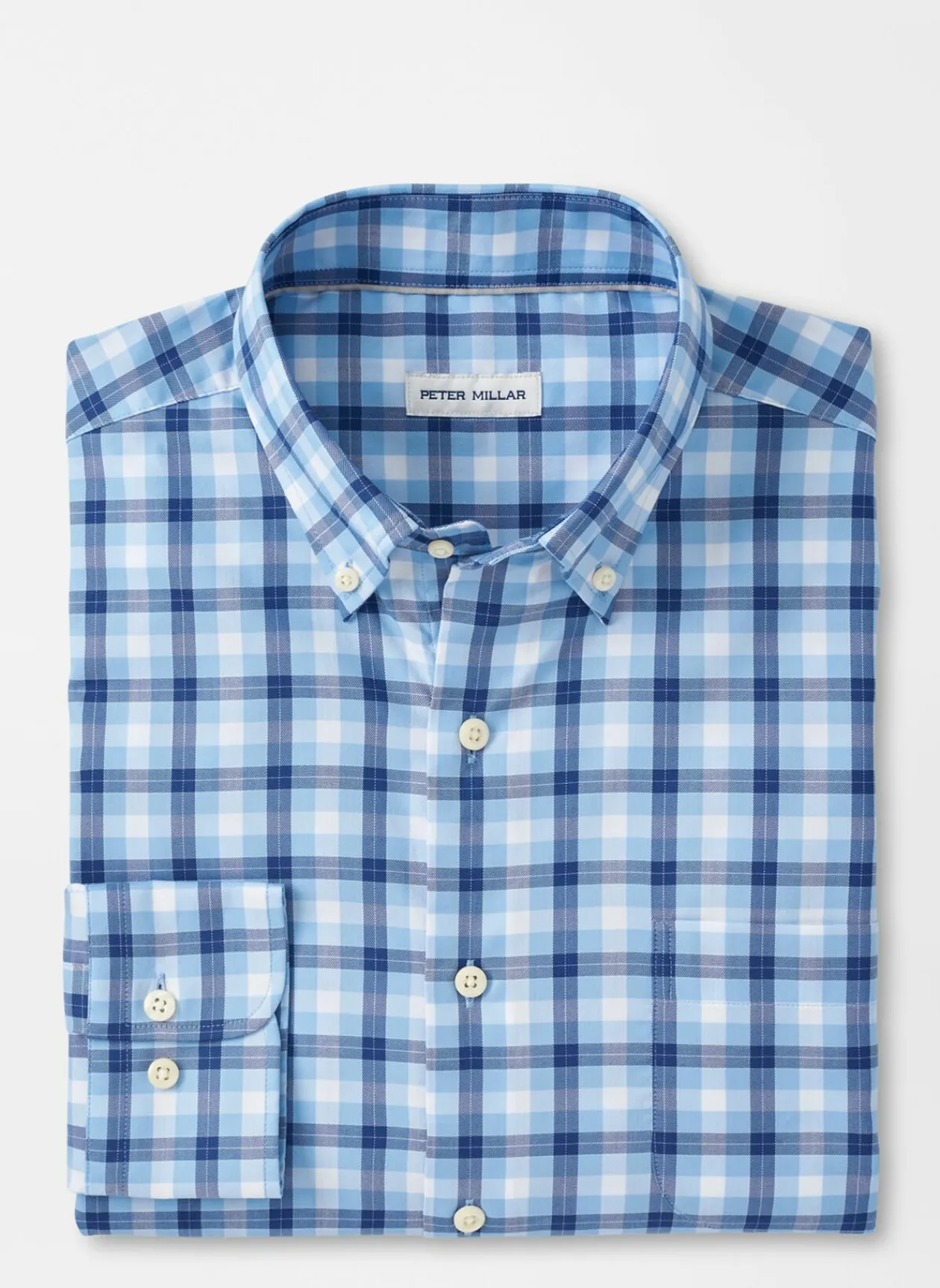Peter Millar Sport Shirts|Blue Hill Crown Lite Cotton-Stretch Sport Shirt