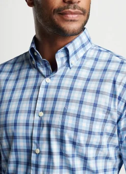 Peter Millar Sport Shirts|Blue Hill Crown Lite Cotton-Stretch Sport Shirt