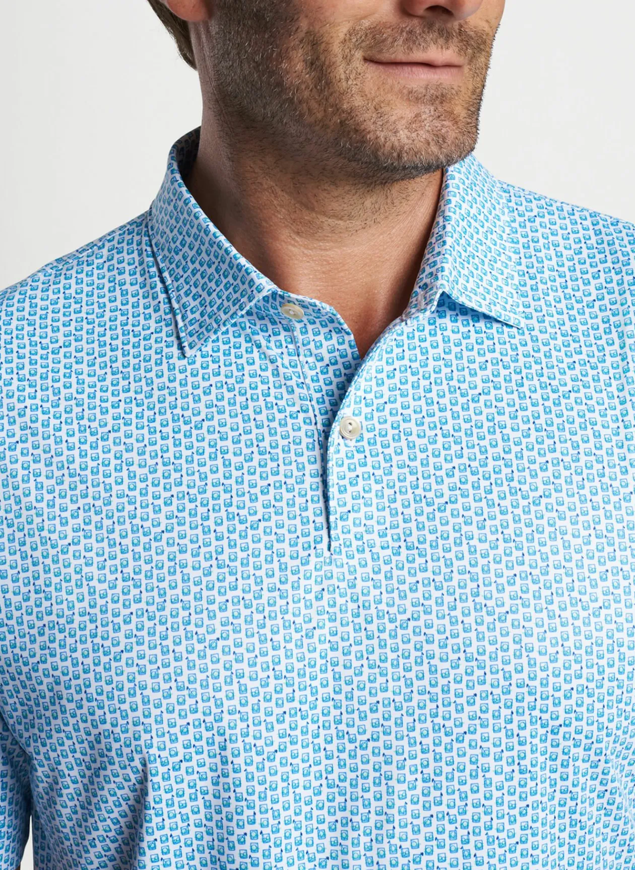 Peter Millar Sun Protection Apparel|Featherweight Performance Golf On The Rocks Polo