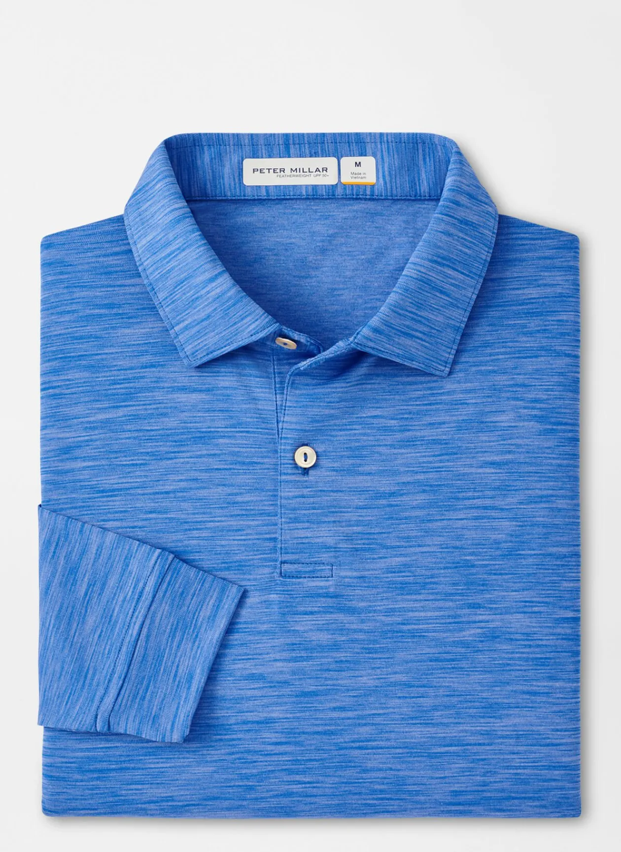 Peter Millar Sun Protection Apparel|Featherweight Performance Long Sleeve Melange Polo