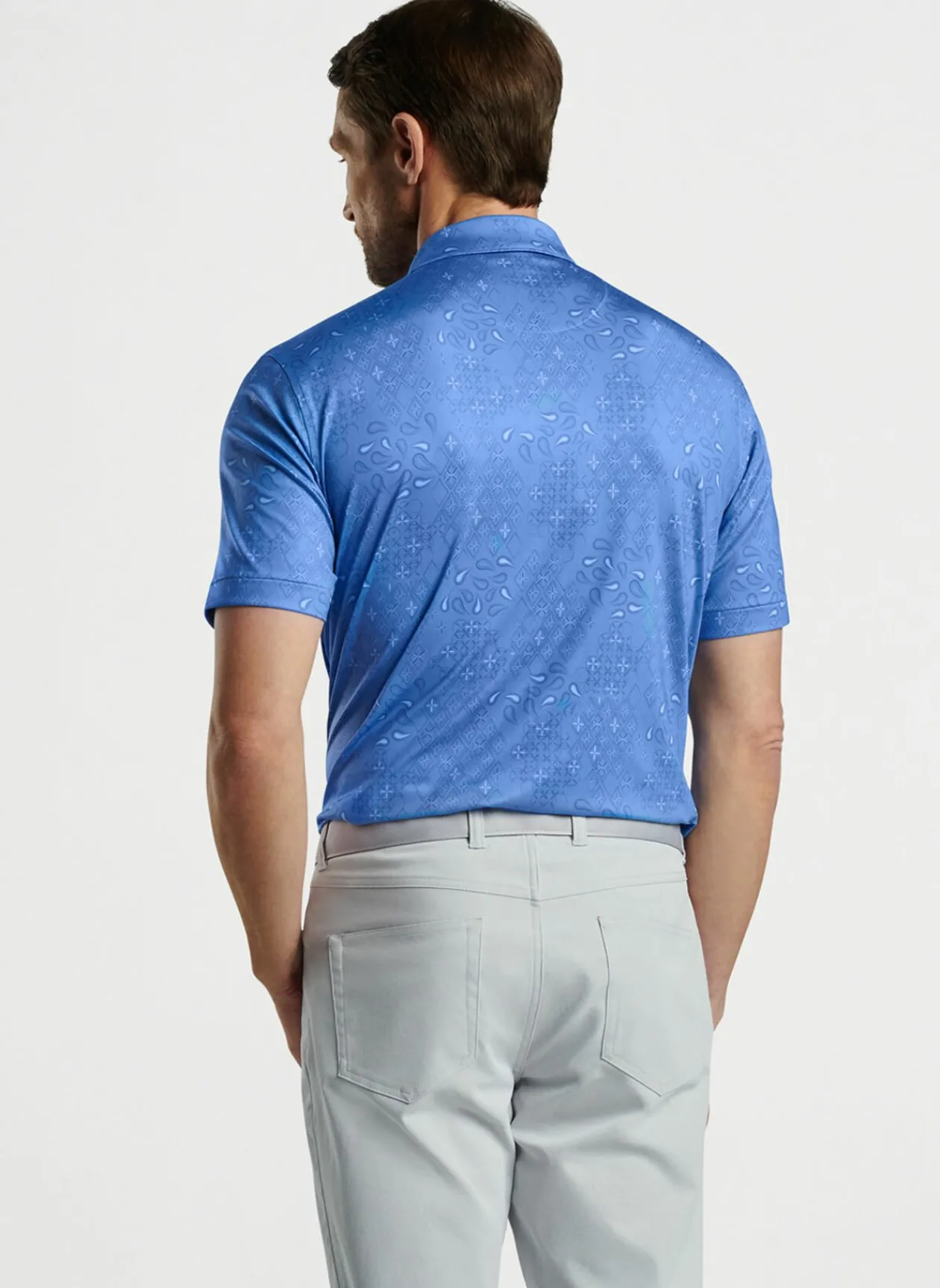 Peter Millar Sun Protection Apparel|Geo Paisley Performance Jersey Polo