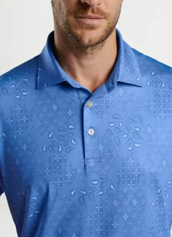 Peter Millar Sun Protection Apparel|Geo Paisley Performance Jersey Polo