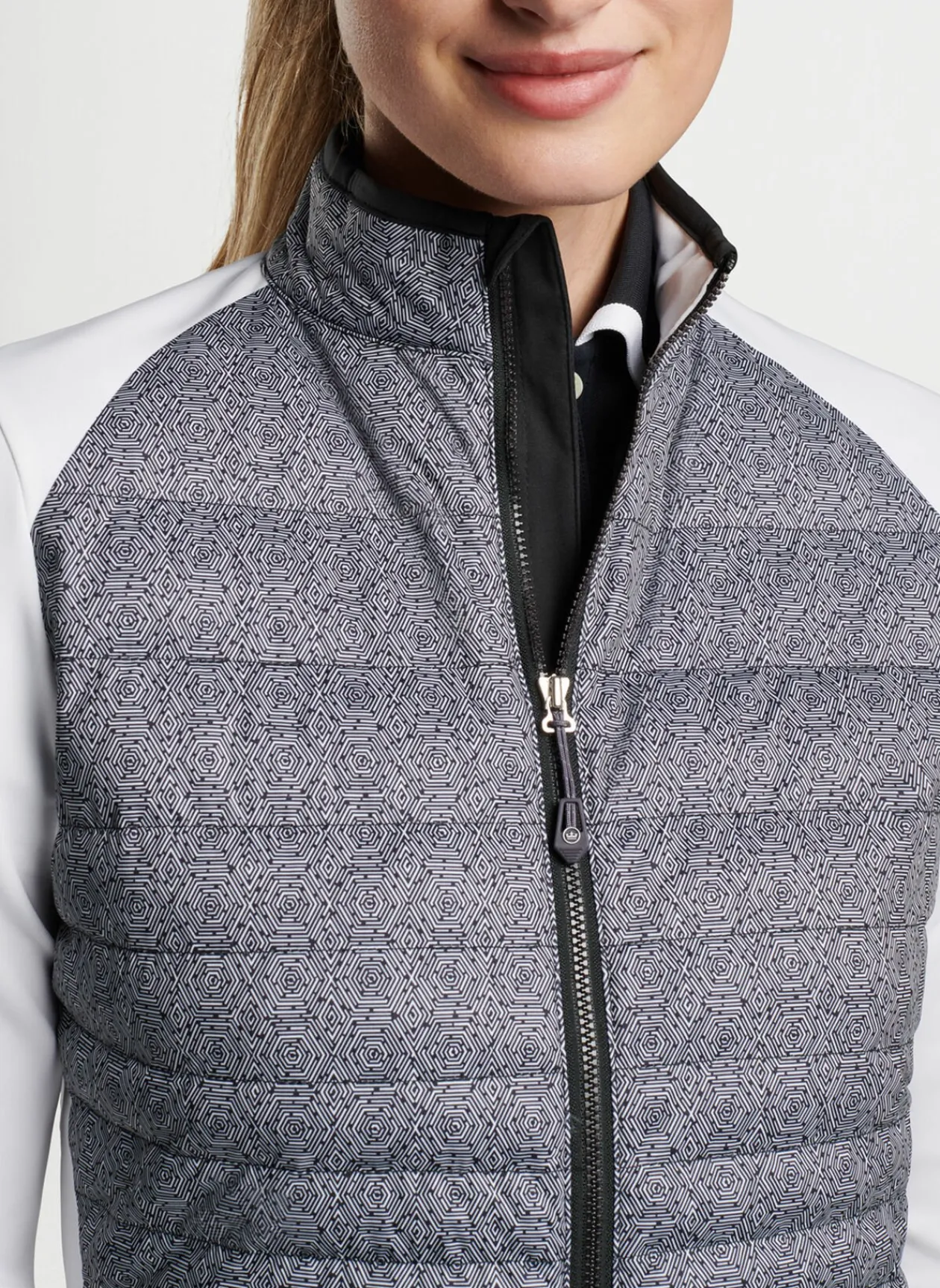 Peter Millar Women'S Golf Outerwear|Hexagons Print Merge Hybrid Jacket
