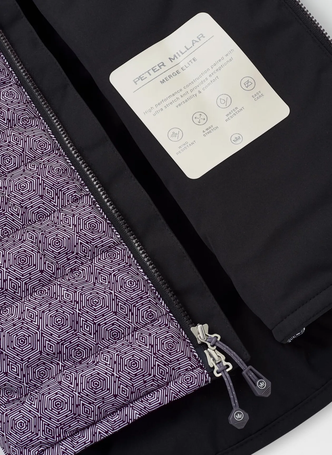 Peter Millar Women'S Golf Outerwear|Hexagons Print Merge Hybrid Jacket