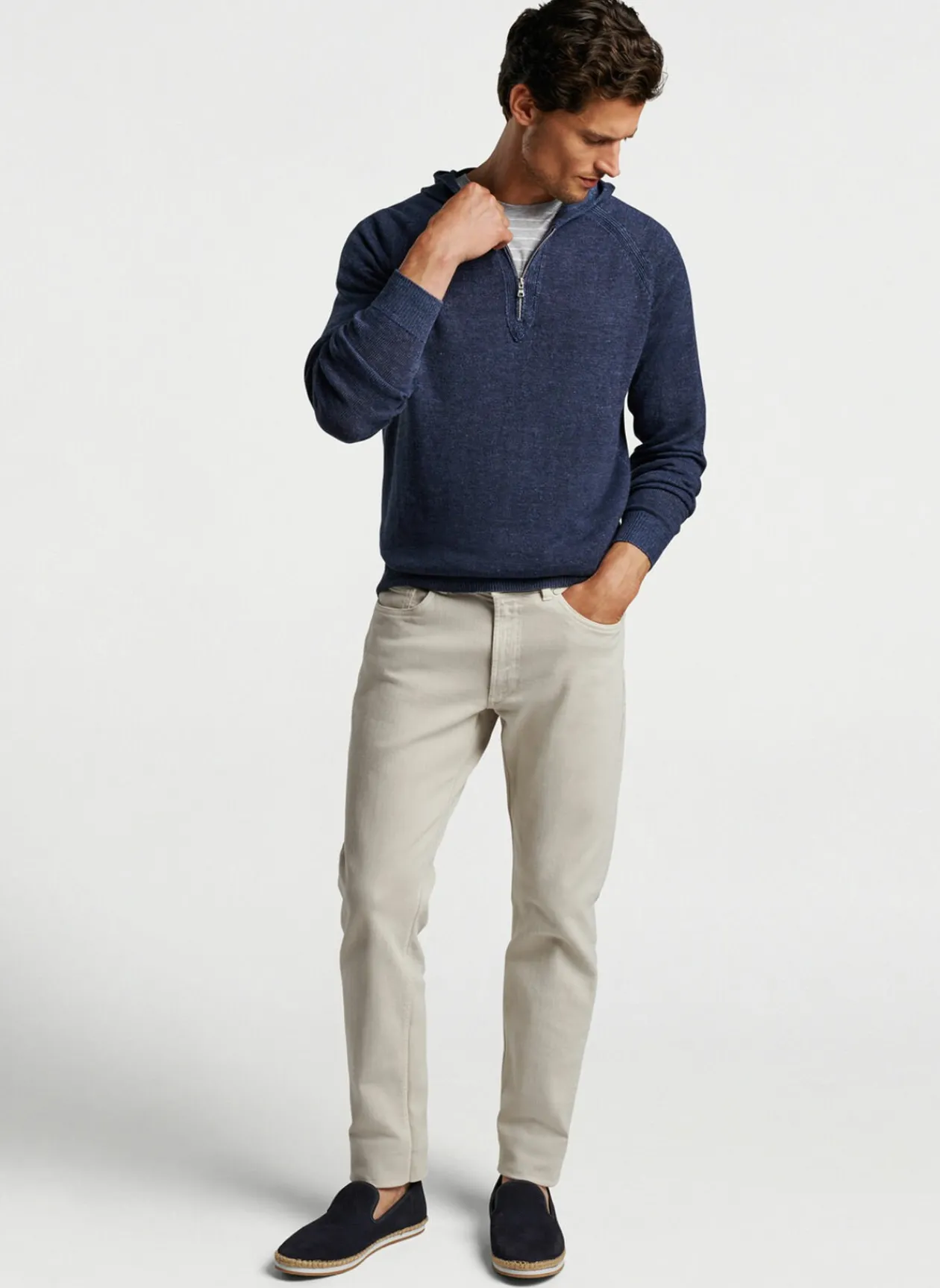 Peter Millar Sweaters|Holden Quarter-Zip Hoodie Sweater