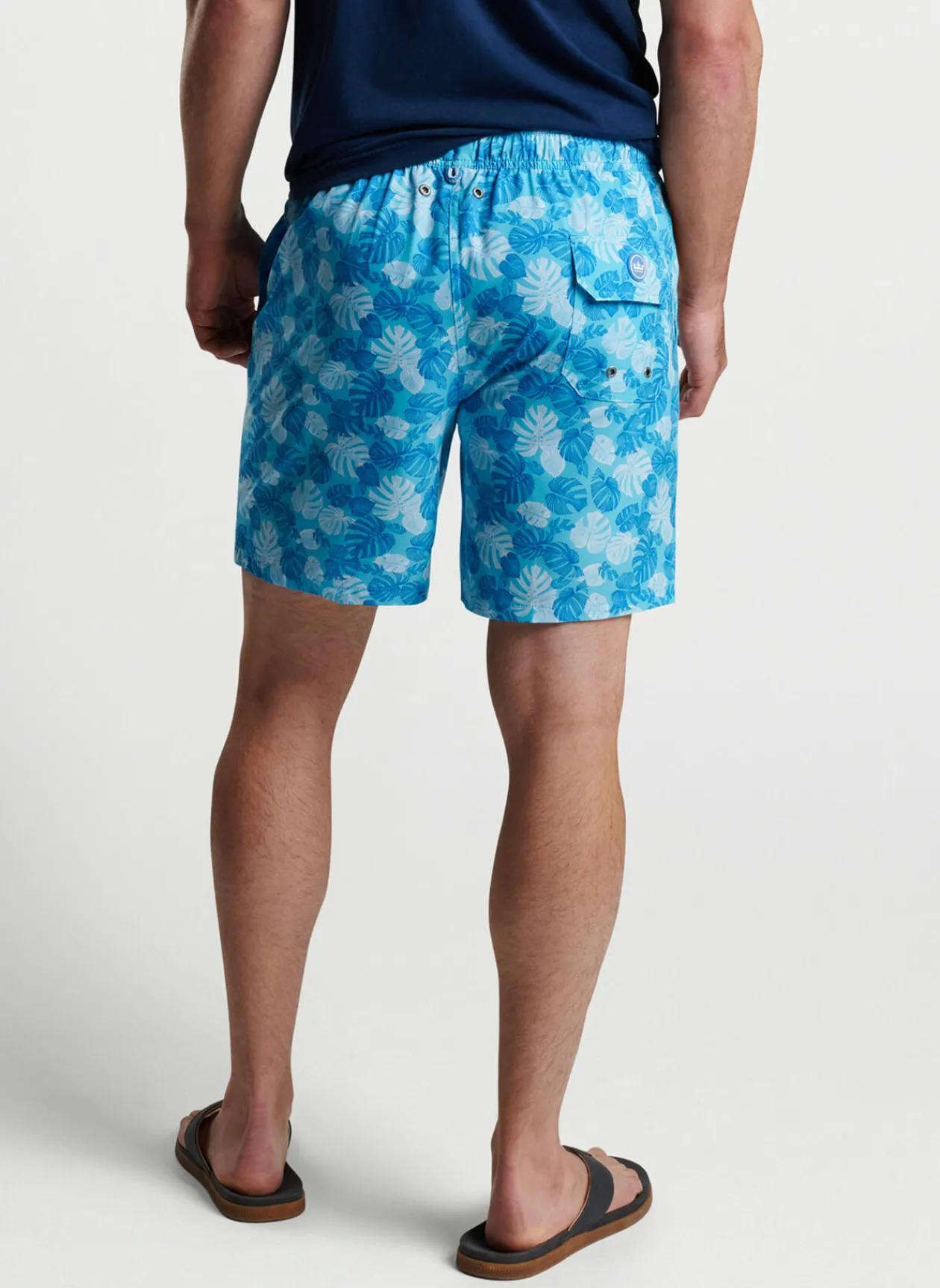 Peter Millar Swim Trunks|Linework Monstera Swim Trunk