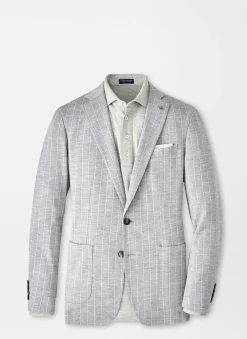 Peter Millar Sport Coats|Melton Knit Pinstripe Soft Jacket