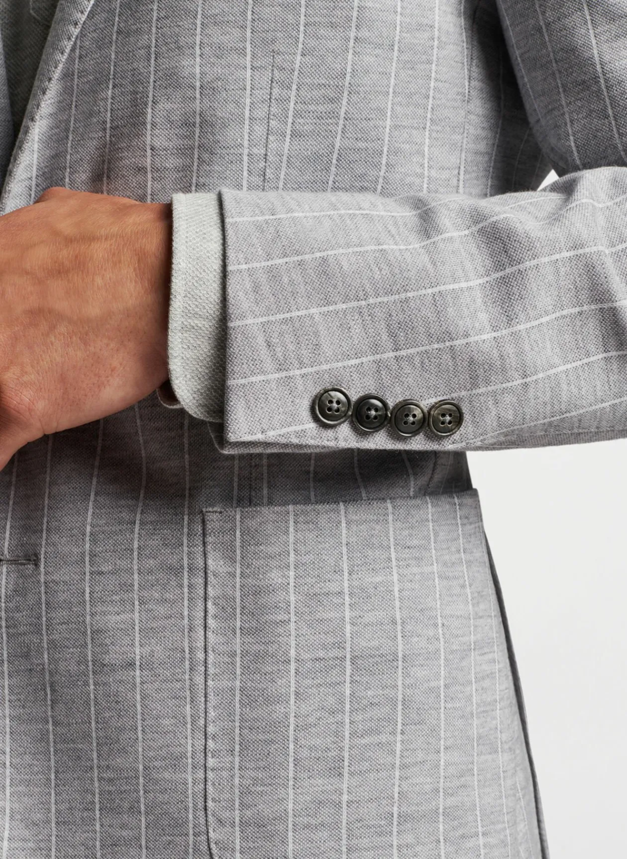 Peter Millar Sport Coats|Melton Knit Pinstripe Soft Jacket