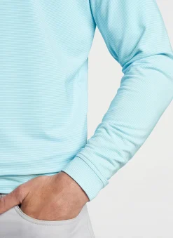 Peter Millar Sun Protection Apparel|Perth Sugar Stripe Performance Quarter-Zip