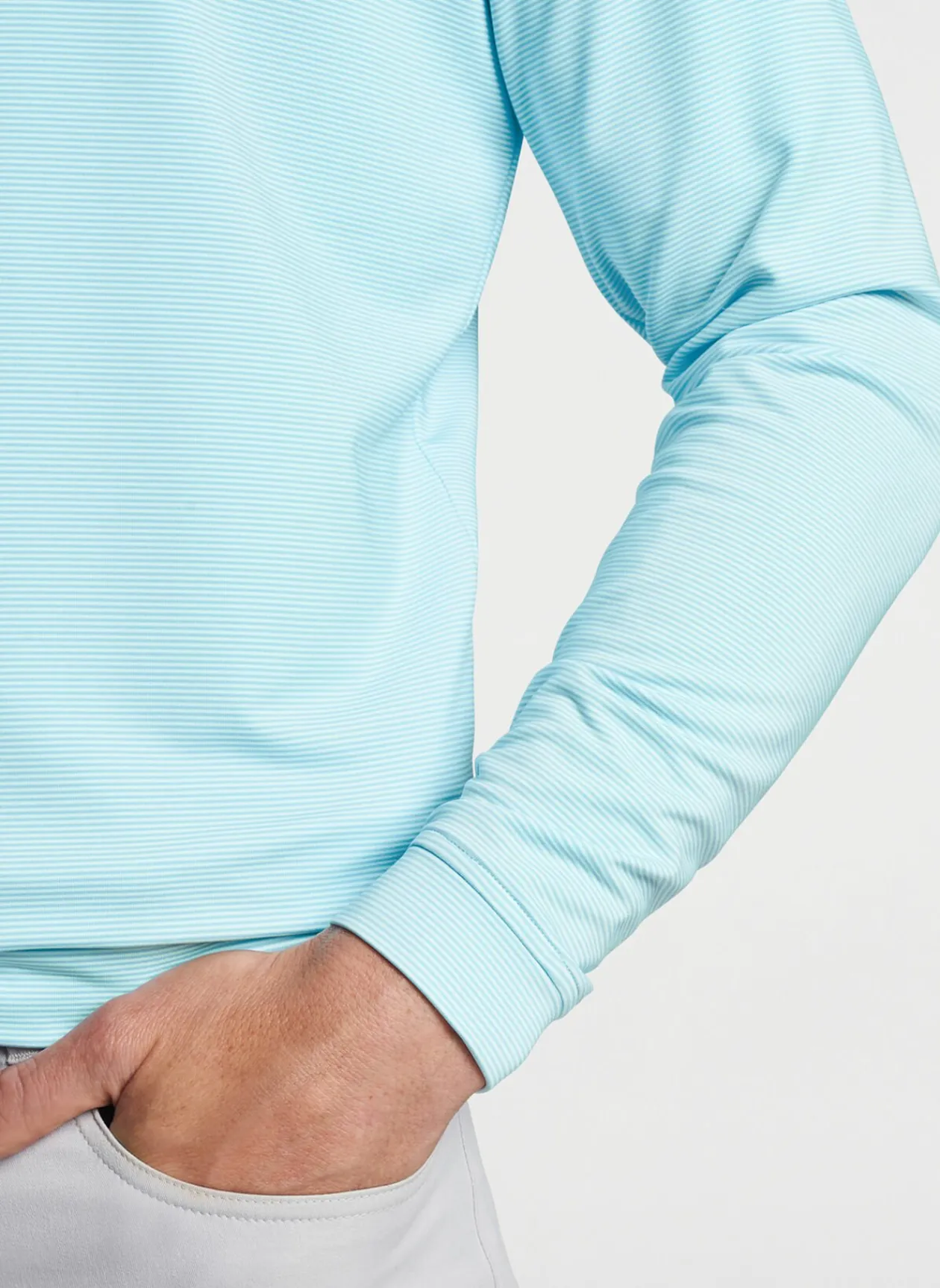 Peter Millar Sun Protection Apparel|Perth Sugar Stripe Performance Quarter-Zip