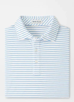 Peter Millar Polos|Pilot Mill Cedar Stripe Short-Sleeve Polo