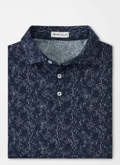 Peter Millar Polos|Pilot Mill Indigo Palms Short-Sleeve Polo