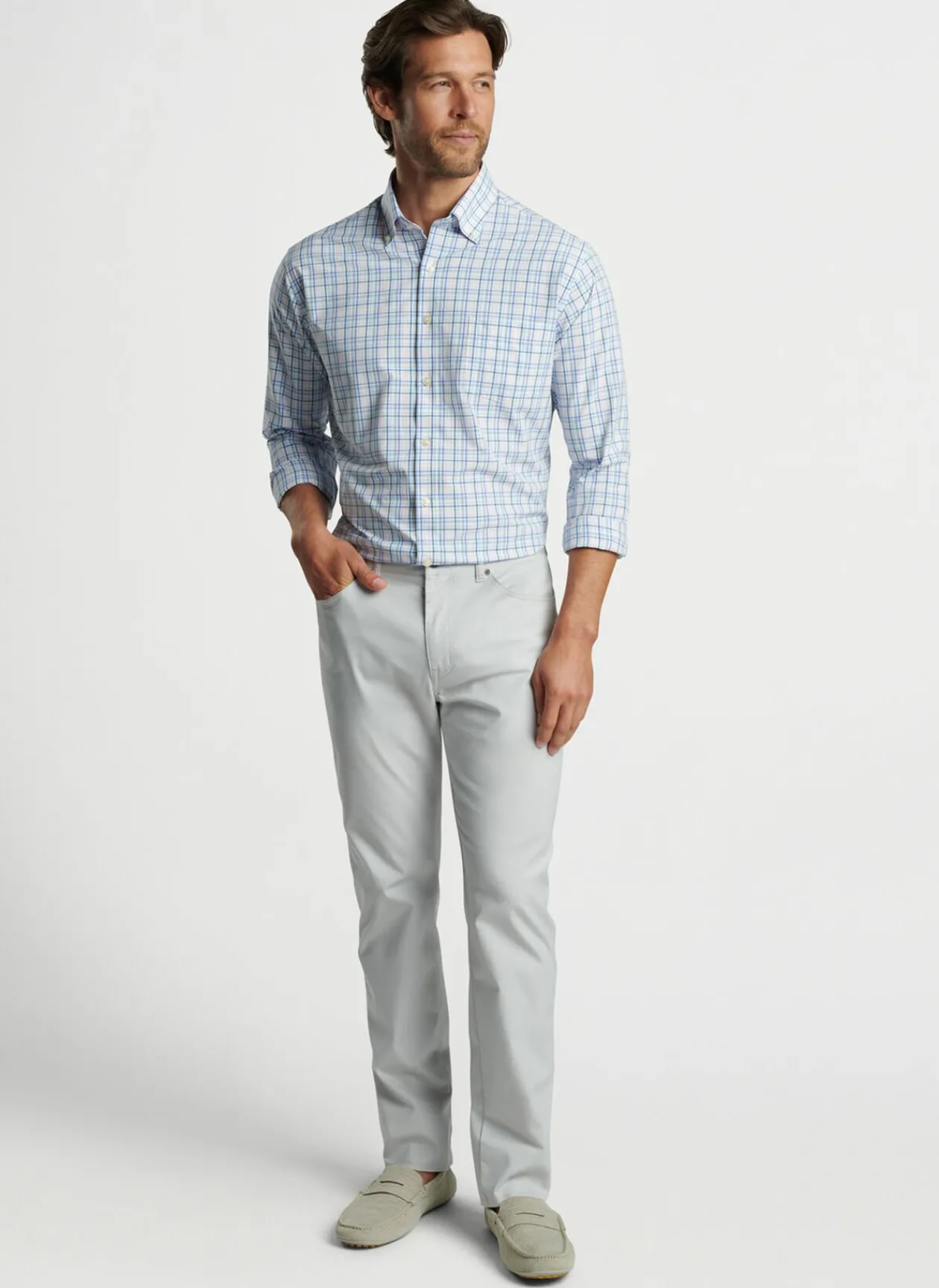 Peter Millar Sport Shirts|Roxbury Performance Poplin Sport Shirt