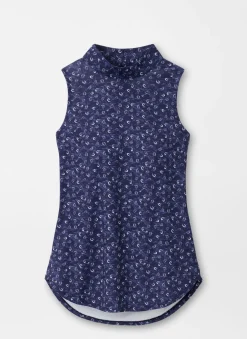 Peter Millar Polos & Shirts|Scottie Tossed Paisley Print Sleeveless Mock Neck Shell
