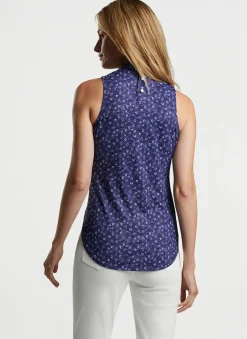 Peter Millar Polos & Shirts|Scottie Tossed Paisley Print Sleeveless Mock Neck Shell