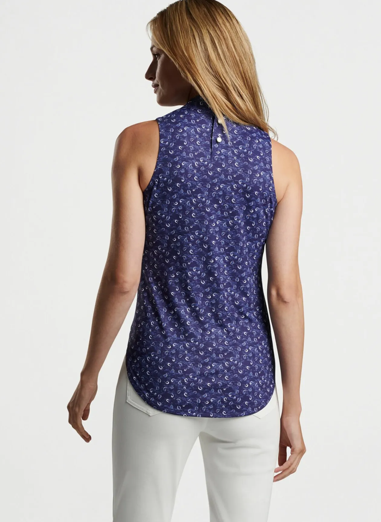 Peter Millar Polos & Shirts|Scottie Tossed Paisley Print Sleeveless Mock Neck Shell