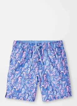 Peter Millar Youth|Seahorse Paisley Youth Swim Trunk