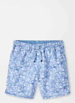 Peter Millar Swim Trunks|Shell Patchwork Swim Trunk
