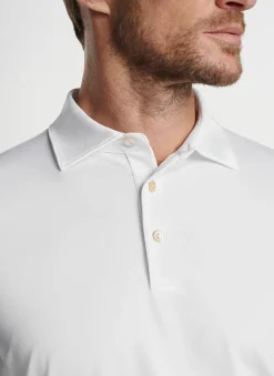 Peter Millar Sun Protection Apparel|Solid Stretch Jersey Long Sleeve Polo