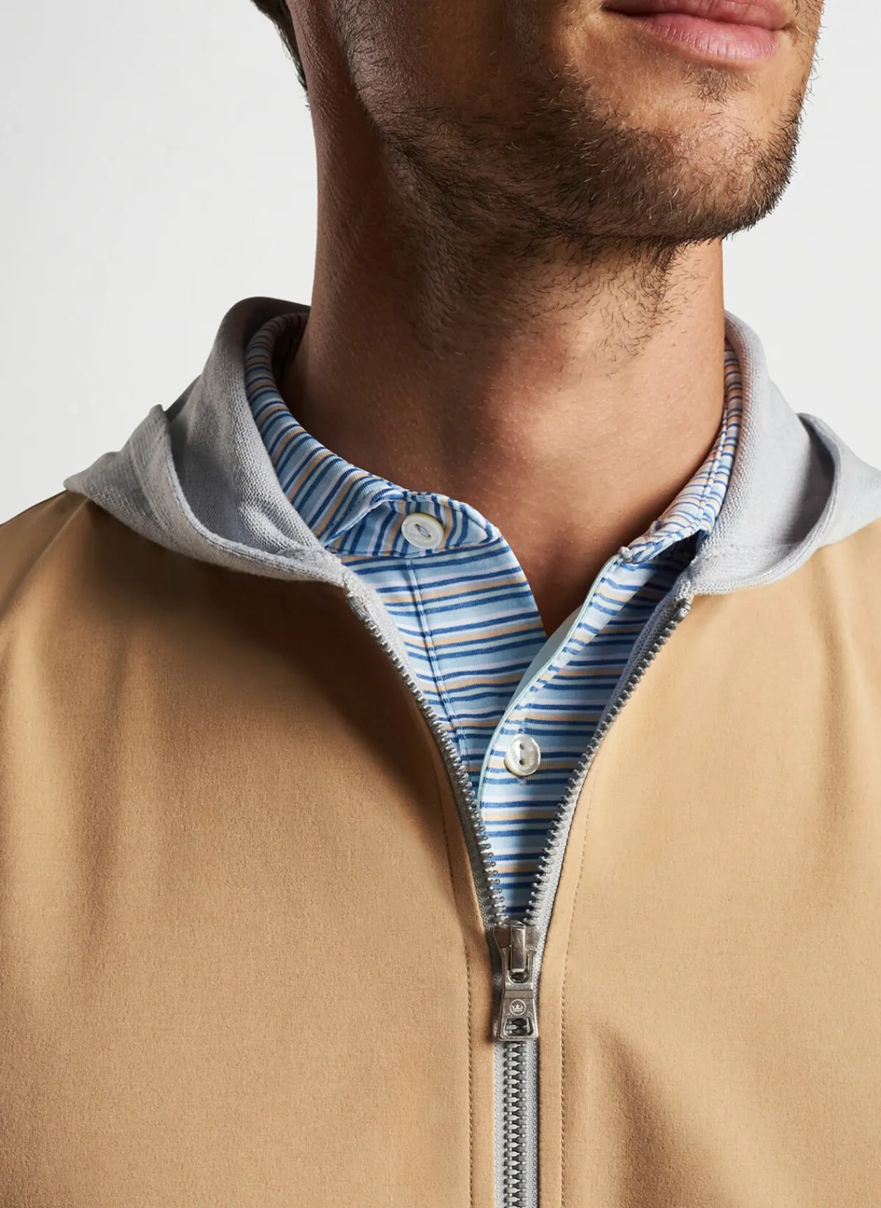 Peter Millar Vests|Solstice Performance Hybrid Full-Zip Hoodie Vest