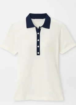 Peter Millar Sweaters|Stuart Short-Sleeve Collared Performance Sweater
