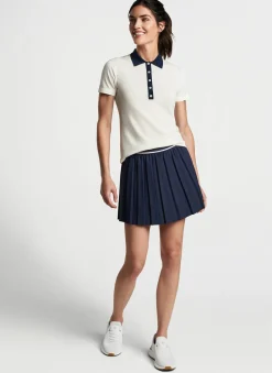 Peter Millar Sweaters|Stuart Short-Sleeve Collared Performance Sweater