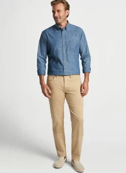 Peter Millar Sport Shirts|Tamworth Chambray Cotton-Stretch Sport Shirt