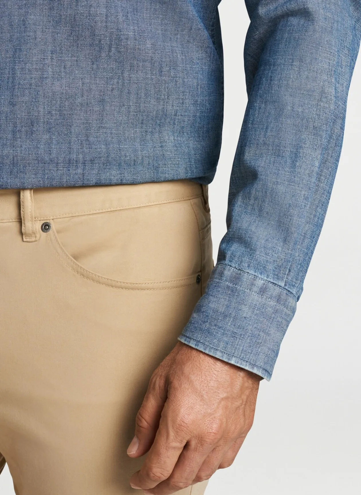 Peter Millar Sport Shirts|Tamworth Chambray Cotton-Stretch Sport Shirt