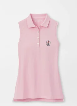 Peter Millar U.S. Open Women'S|124Th U.S. Open Banded Sport Mesh Sleeveless Button Polo