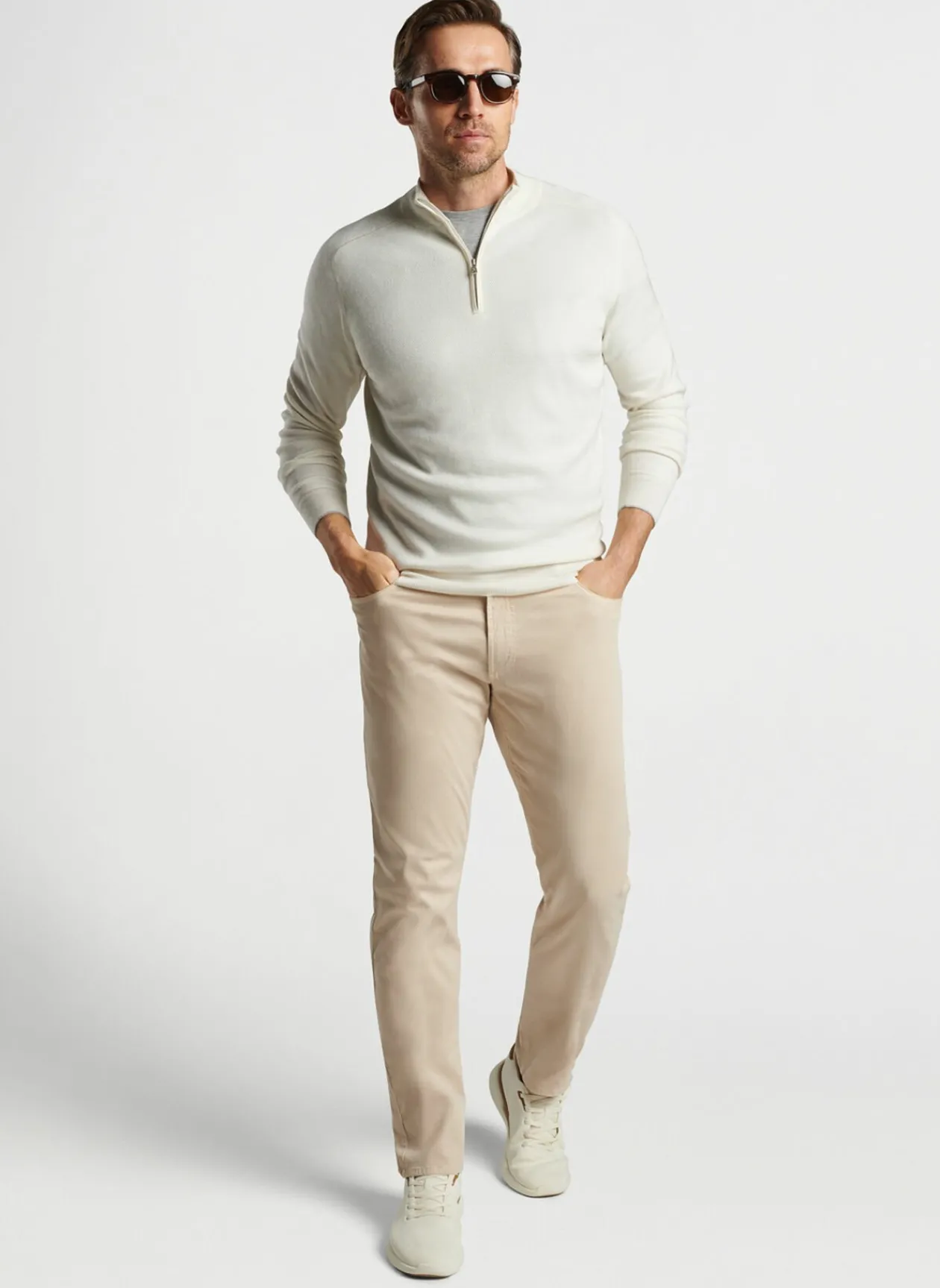 Peter Millar Sweaters|Voyager Cashmere-Silk Saddle Shoulder Quarter-Zip