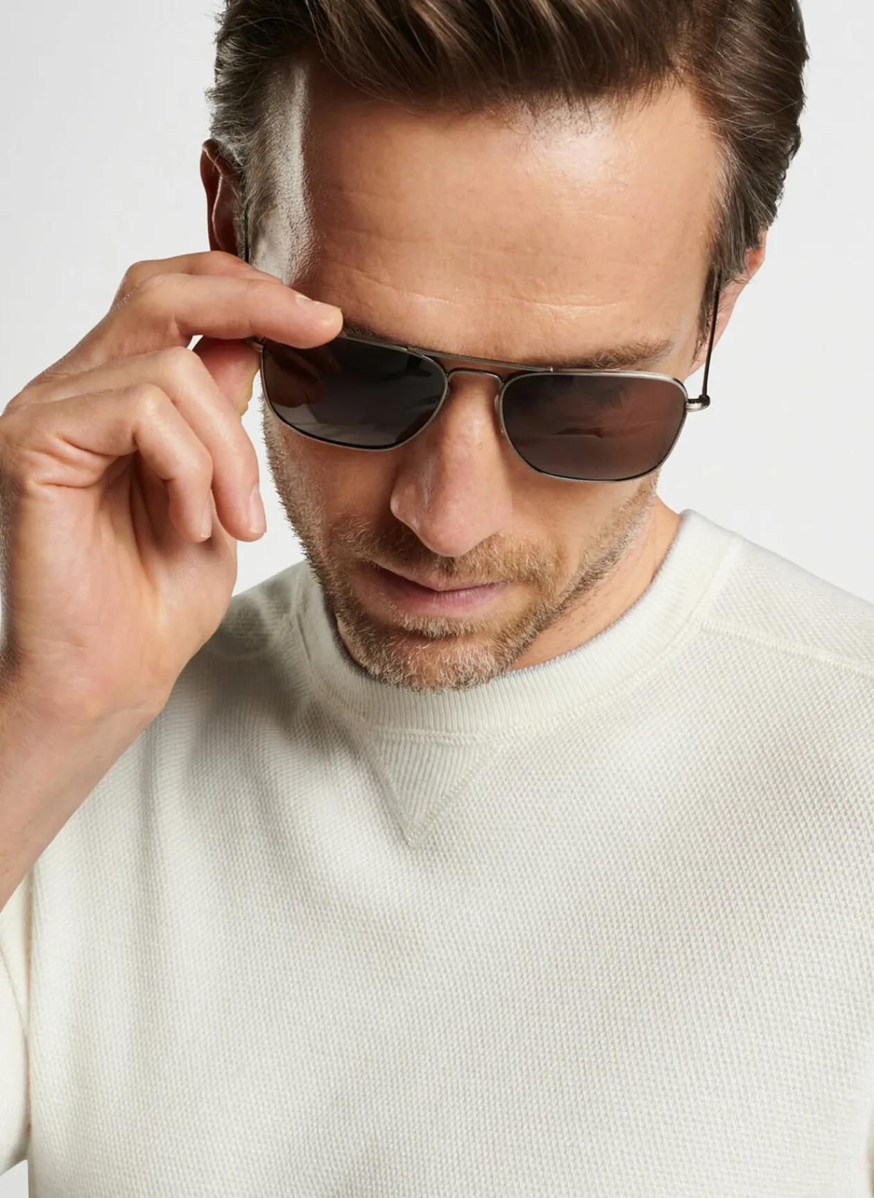 Peter Millar Sweaters|Voyager Cashmere-Silk Saddle Shoulder Crew
